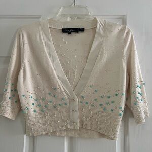 nicole miller cropped dressy cardigan